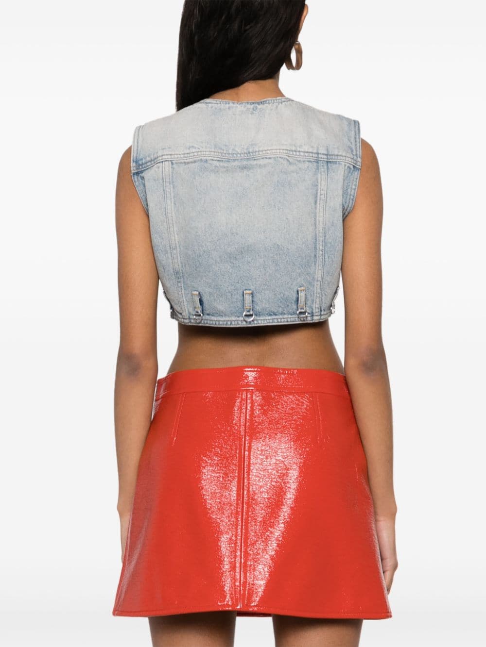 Courreges Pre Denim cropped vest