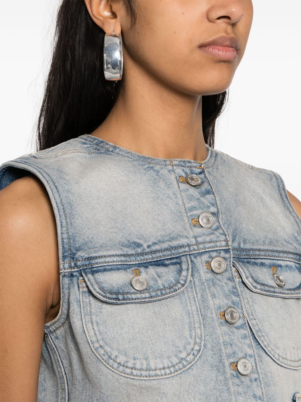 Courreges Pre Denim cropped vest
