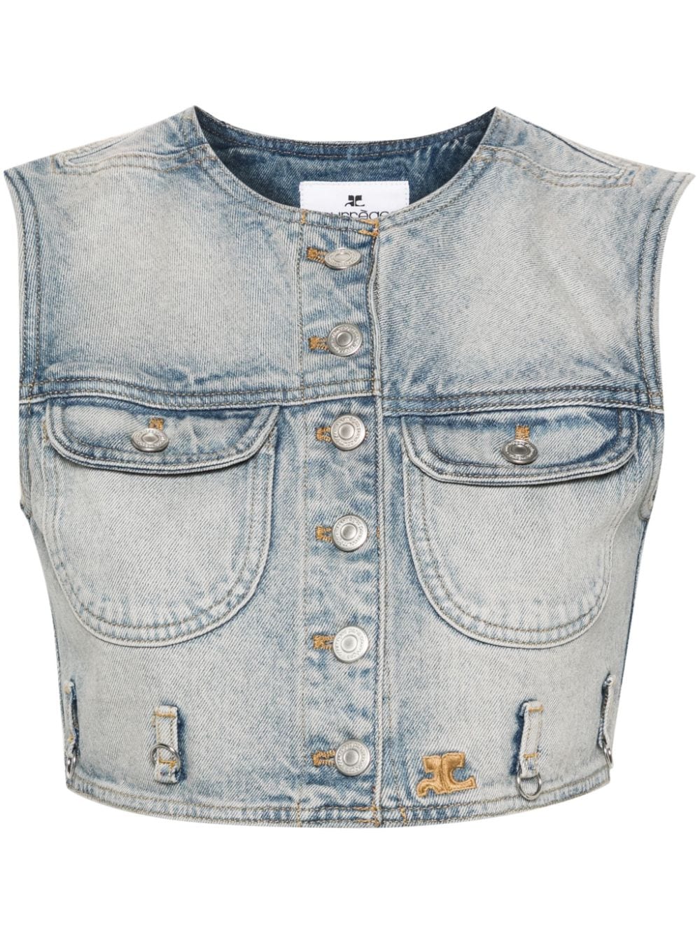 Courreges Pre Denim cropped vest