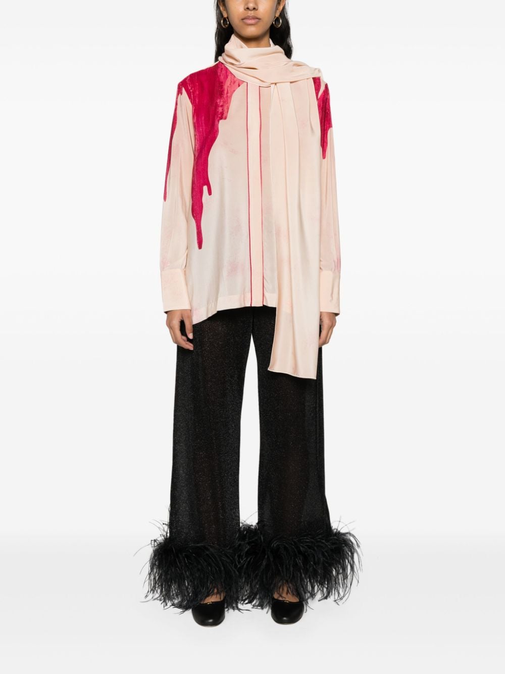 F.R.S . Printed crepe de chine shirt