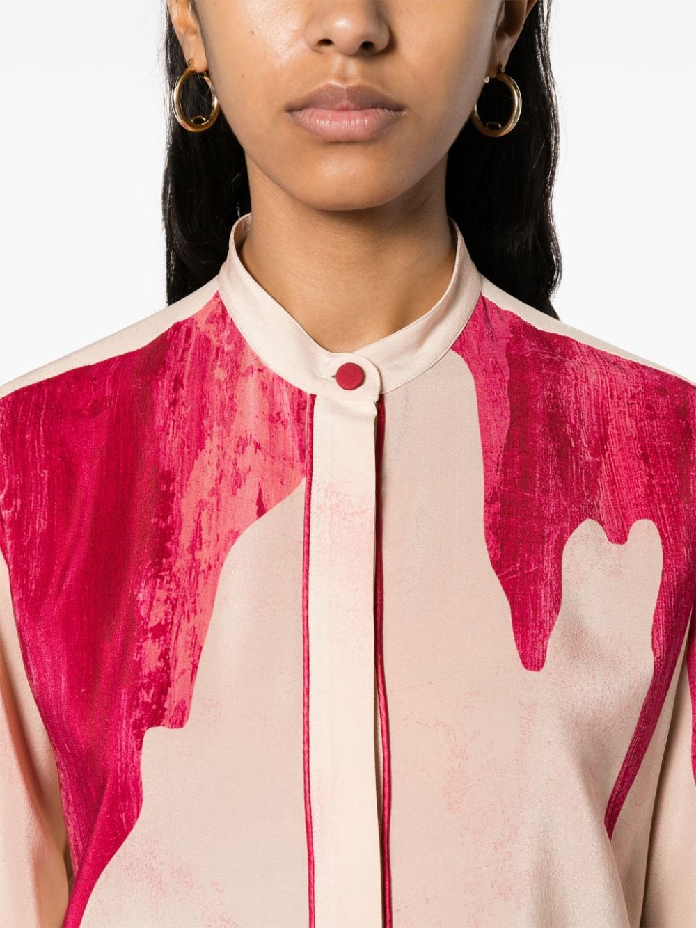 F.R.S . Printed crepe de chine shirt