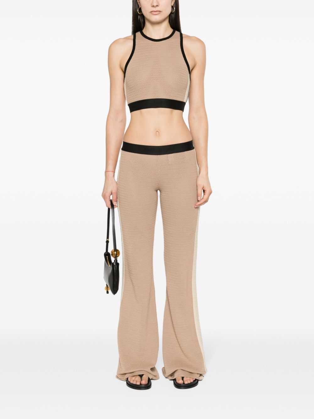 Palm Angels Logo tape knitted trousers