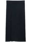 Filippa K Conscious Criteria page Cable knit asymmetrical skirt