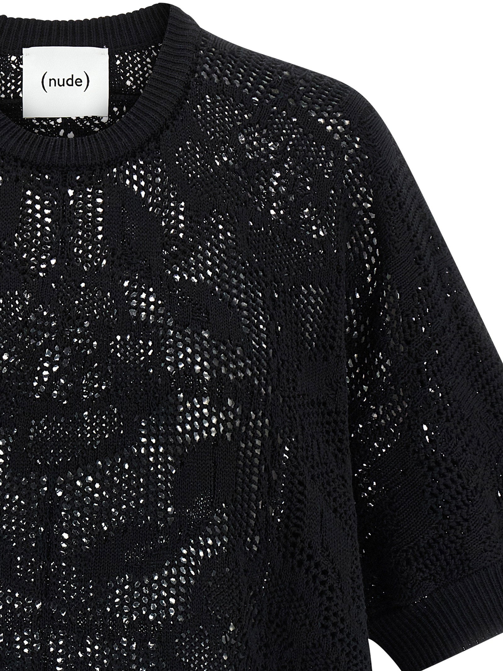Nude Openwork Cotton Sweater