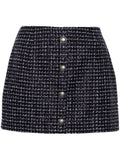 Alessandra Rich Sequin checked tweed mini skirt