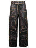 Fermas.Club Leather cargo trousers