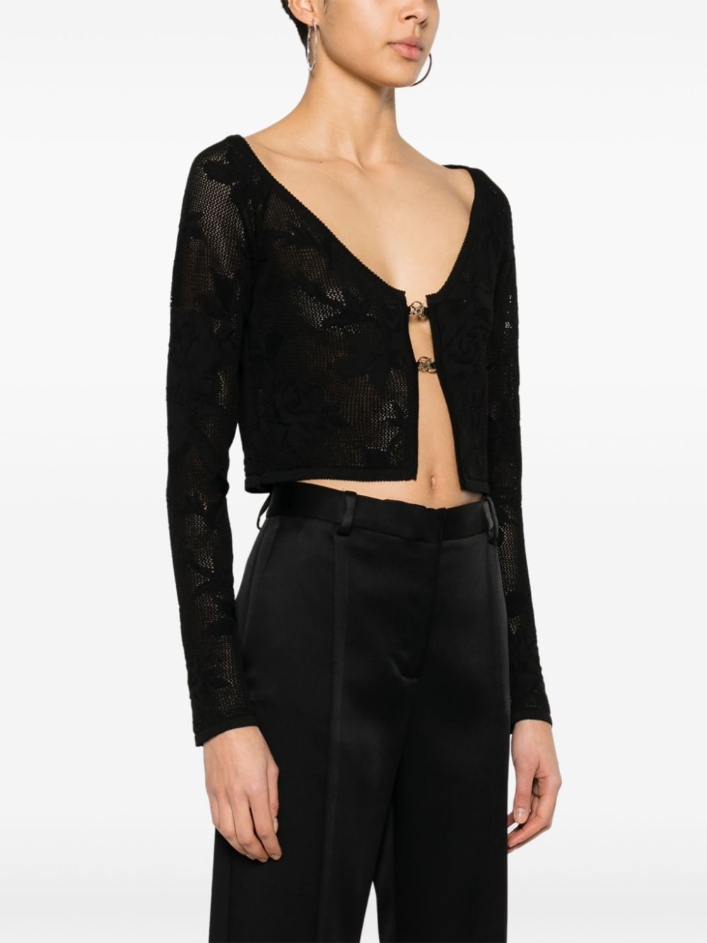Blumarine Embroidered cropped cardigan