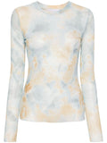 Erika Cavallini Semi-Couture Long sleeve printed t-shirt