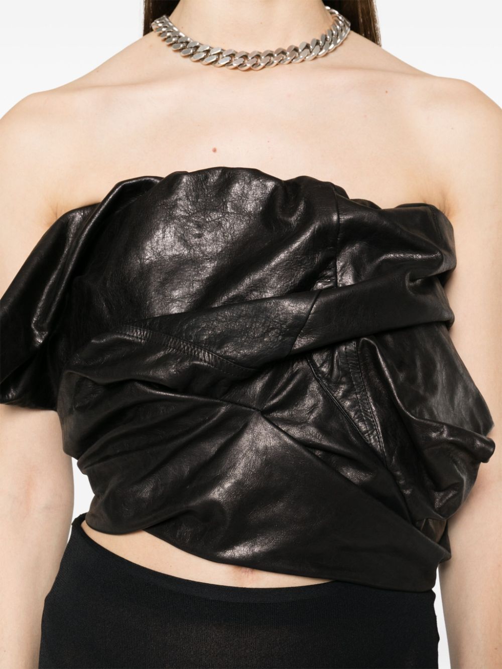 Rick Owens Draped leather bustier