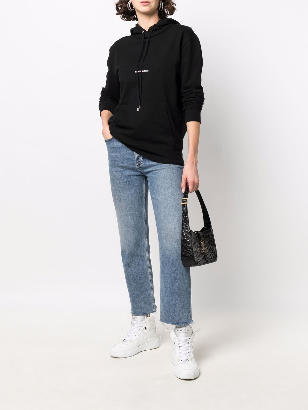 Saint Laurent Logo Print Hoodie