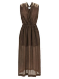 Nude Linen Blend Dress