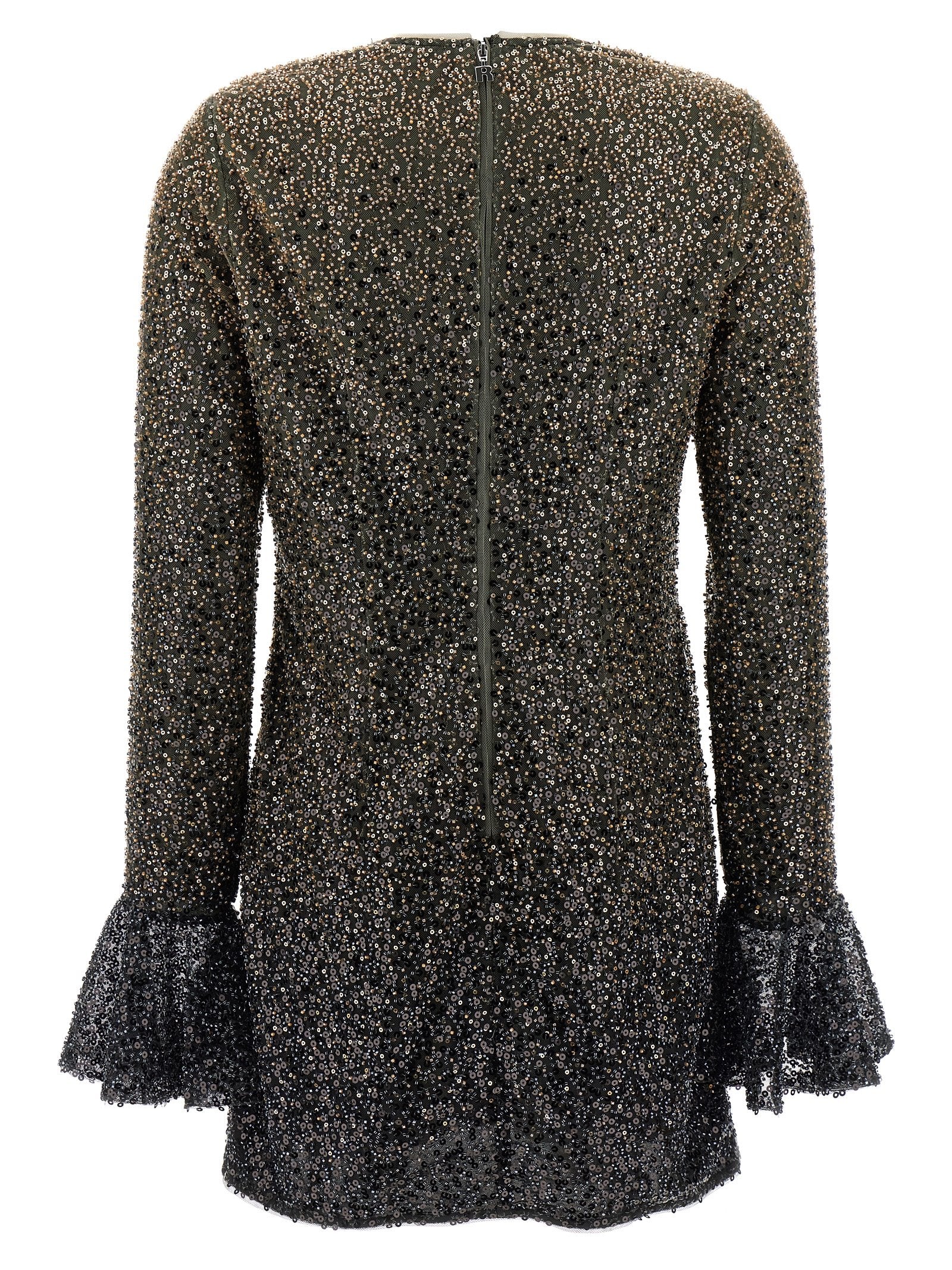 Rotate Birger Christensen Beaded Ls Mini Dress