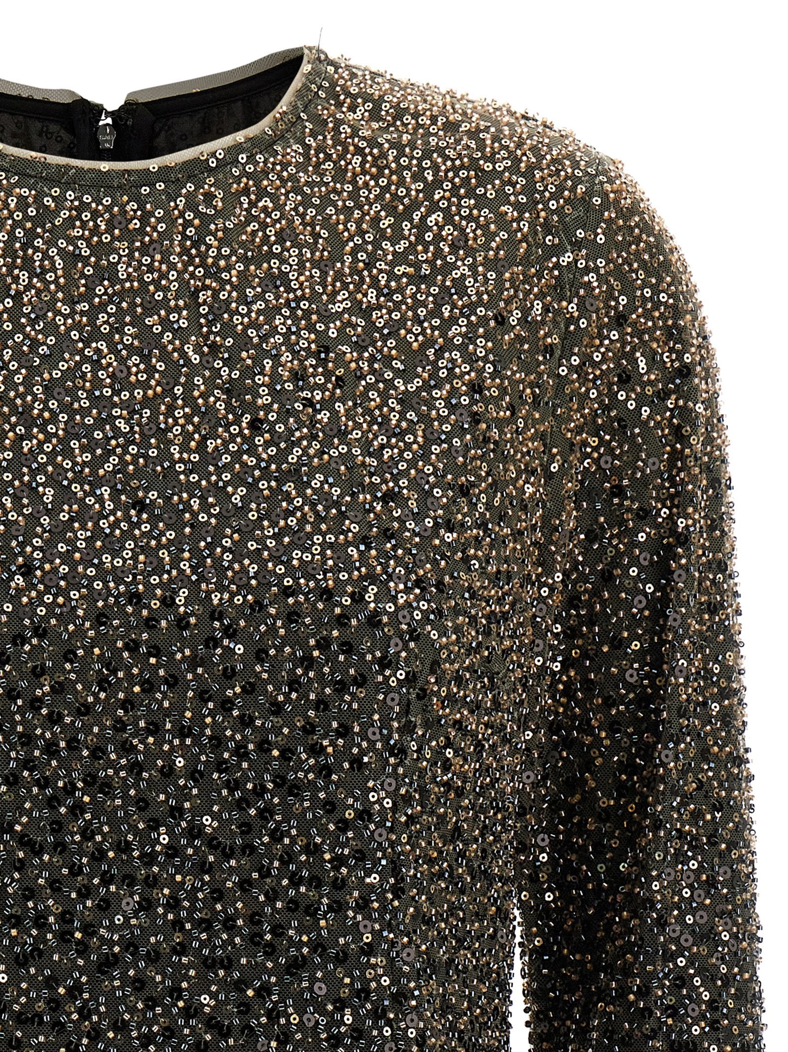 Rotate Birger Christensen Beaded Ls Mini Dress