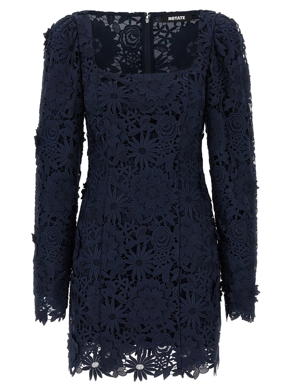 Rotate Birger Christensen 3d Lace Ls Mini Dress