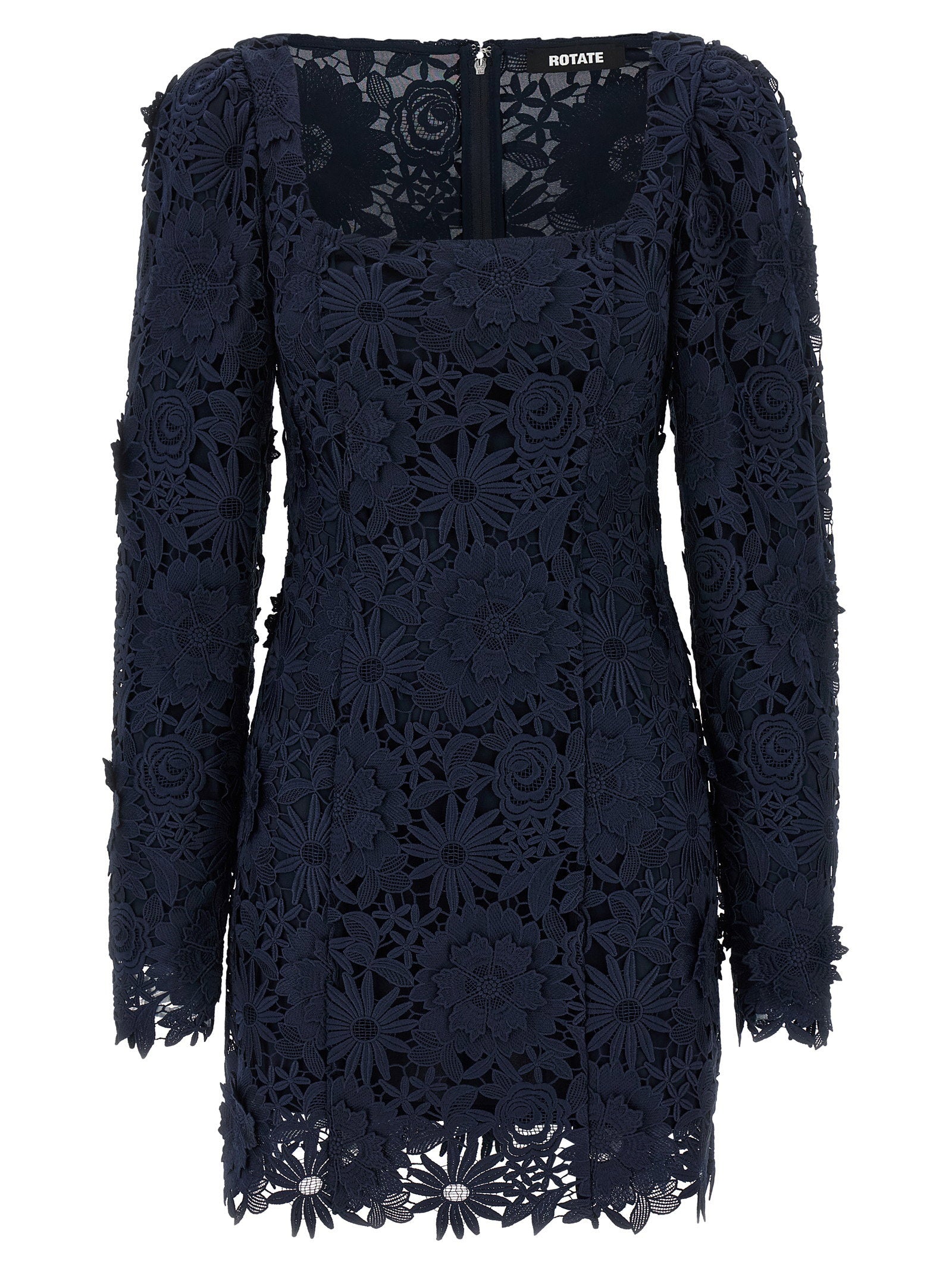 Rotate Birger Christensen 3d Lace Ls Mini Dress