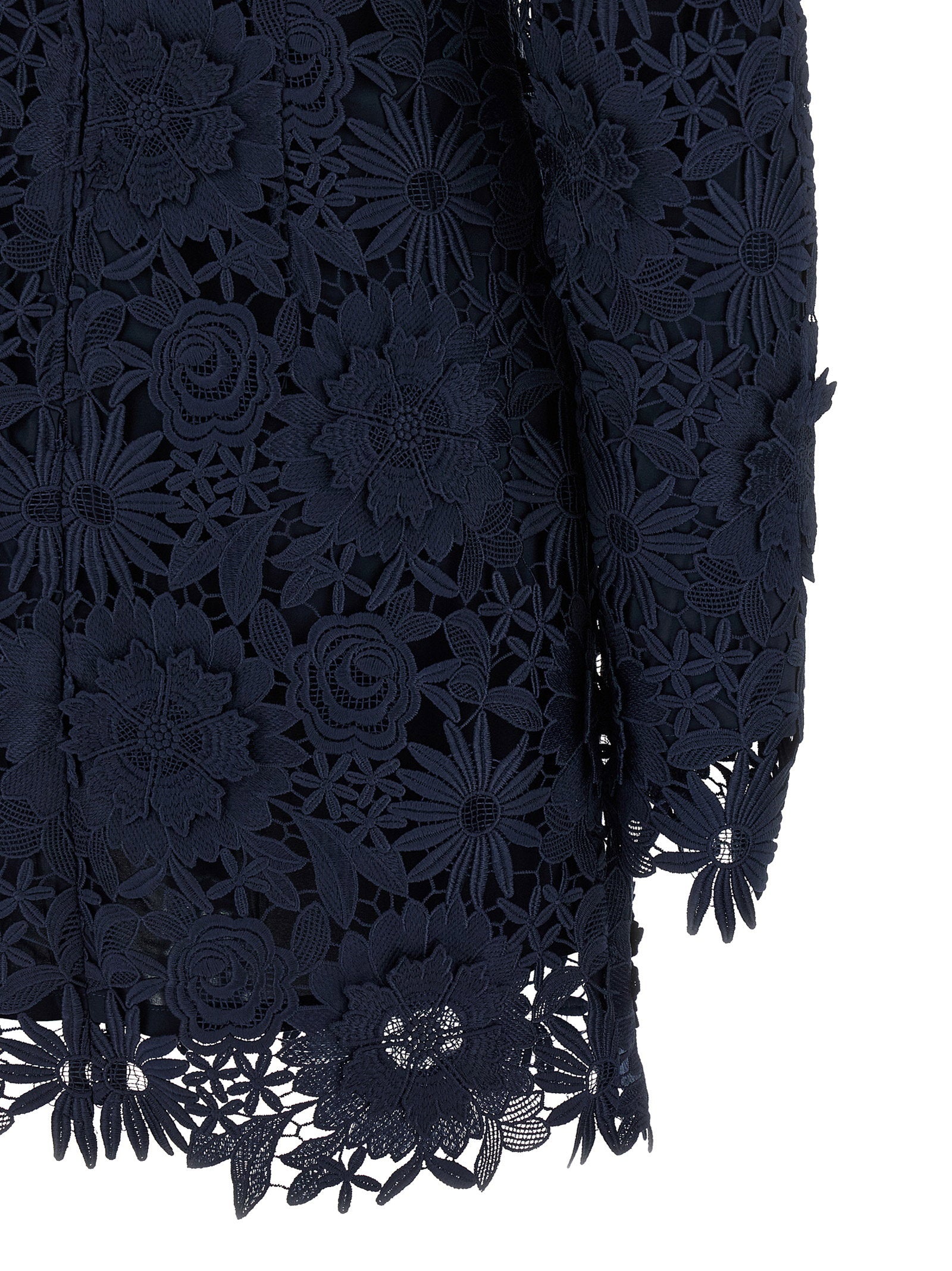 Rotate Birger Christensen 3d Lace Ls Mini Dress