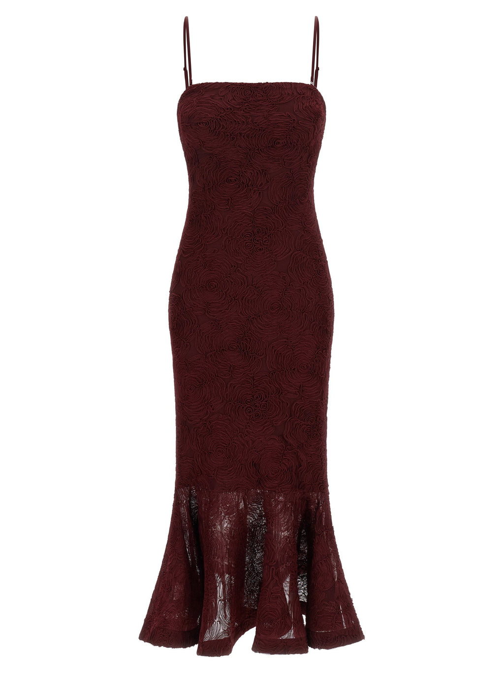 Rotate Birger Christensen Flower Mesh Flounce Dress