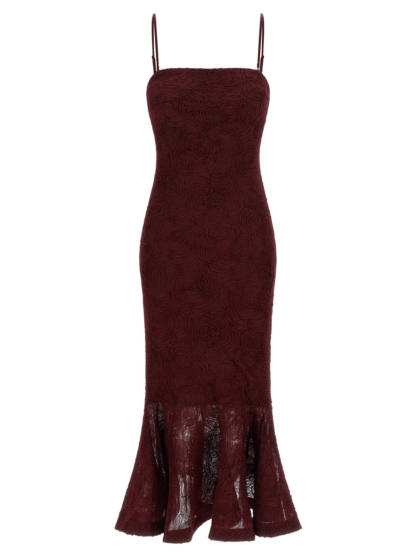Rotate Birger Christensen Flower Mesh Flounce Dress