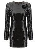 Rotate Birger Christensen Sequin Dress With Flower