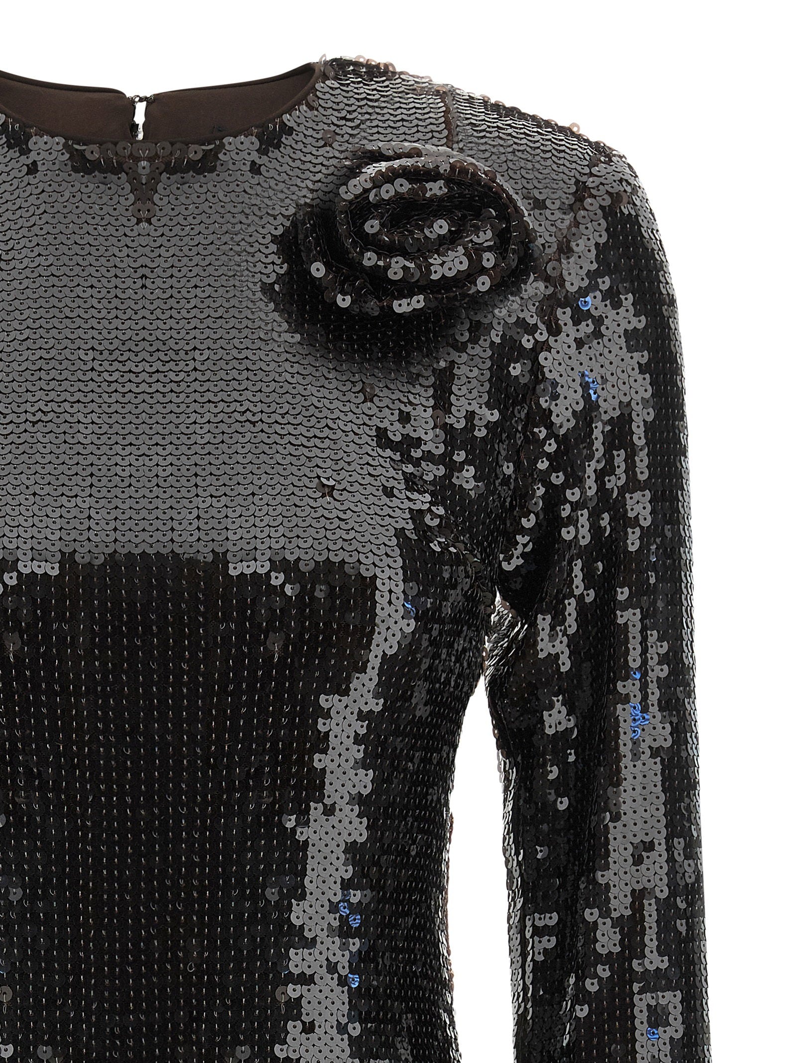Rotate Birger Christensen Sequin Dress With Flower