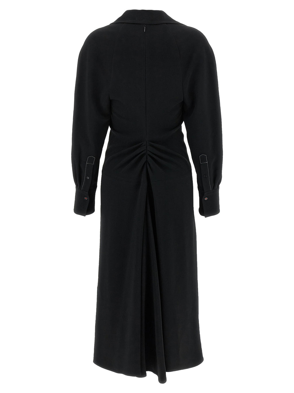 Victoria Beckham Long Sleeve Polo Collar Midi Dress