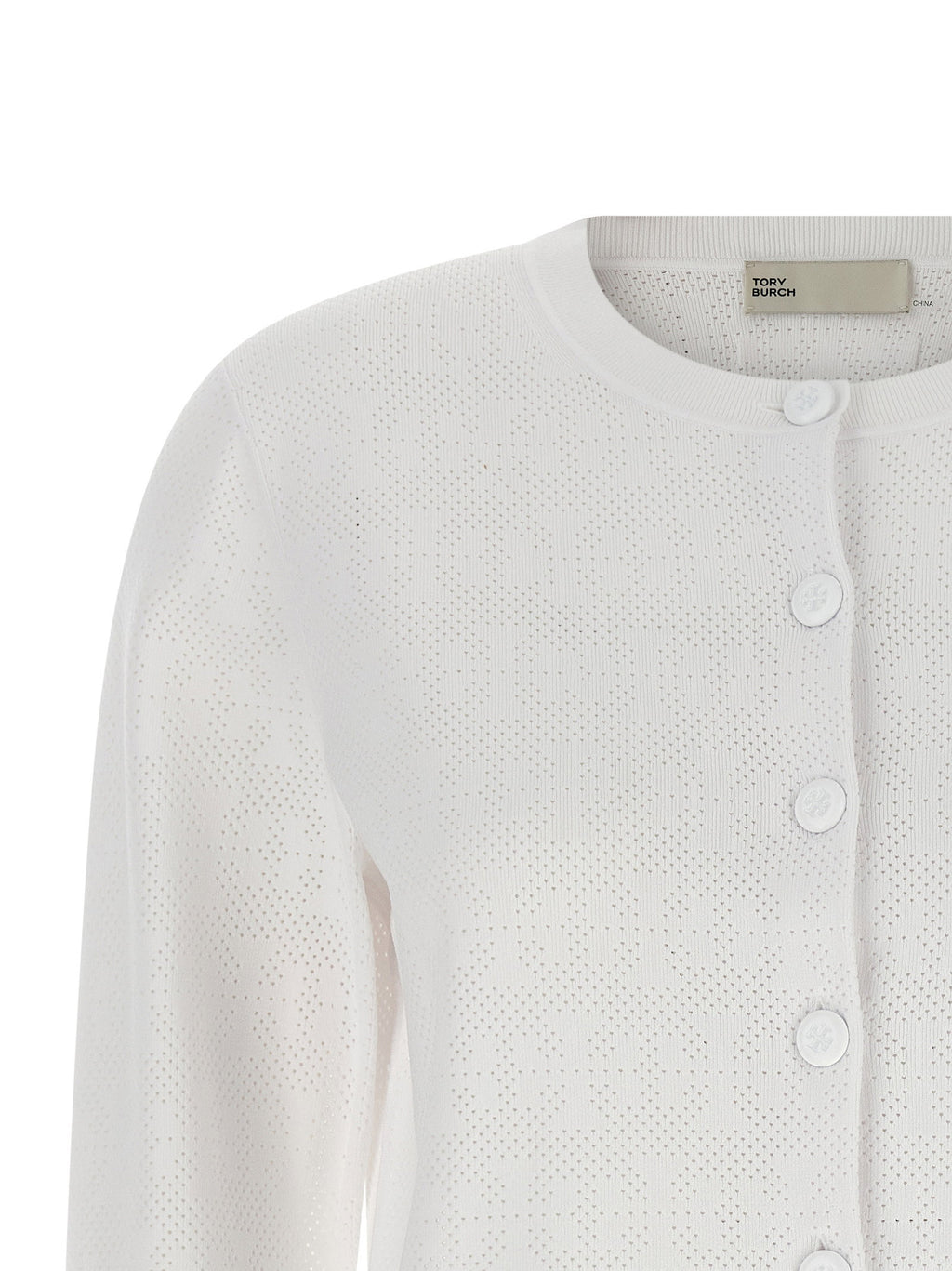 Tory Burch Pointelle Viscose Cardigan