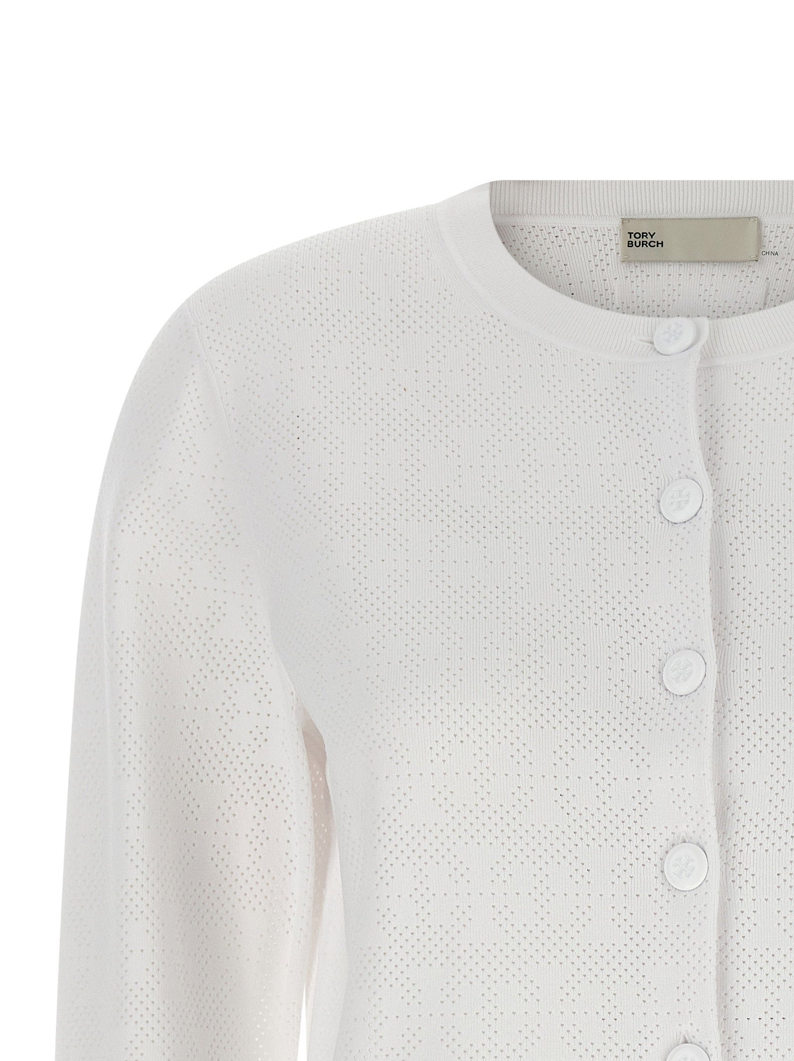 Tory Burch Pointelle Viscose Cardigan