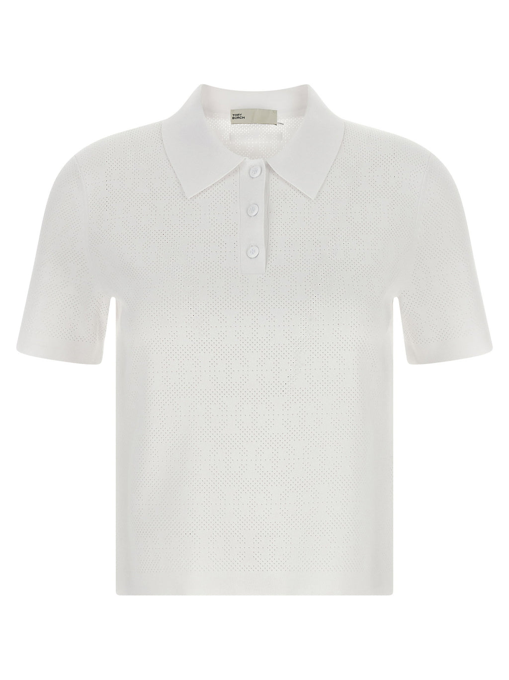 Tory Burch Pointelle Viscose Polo Shirt