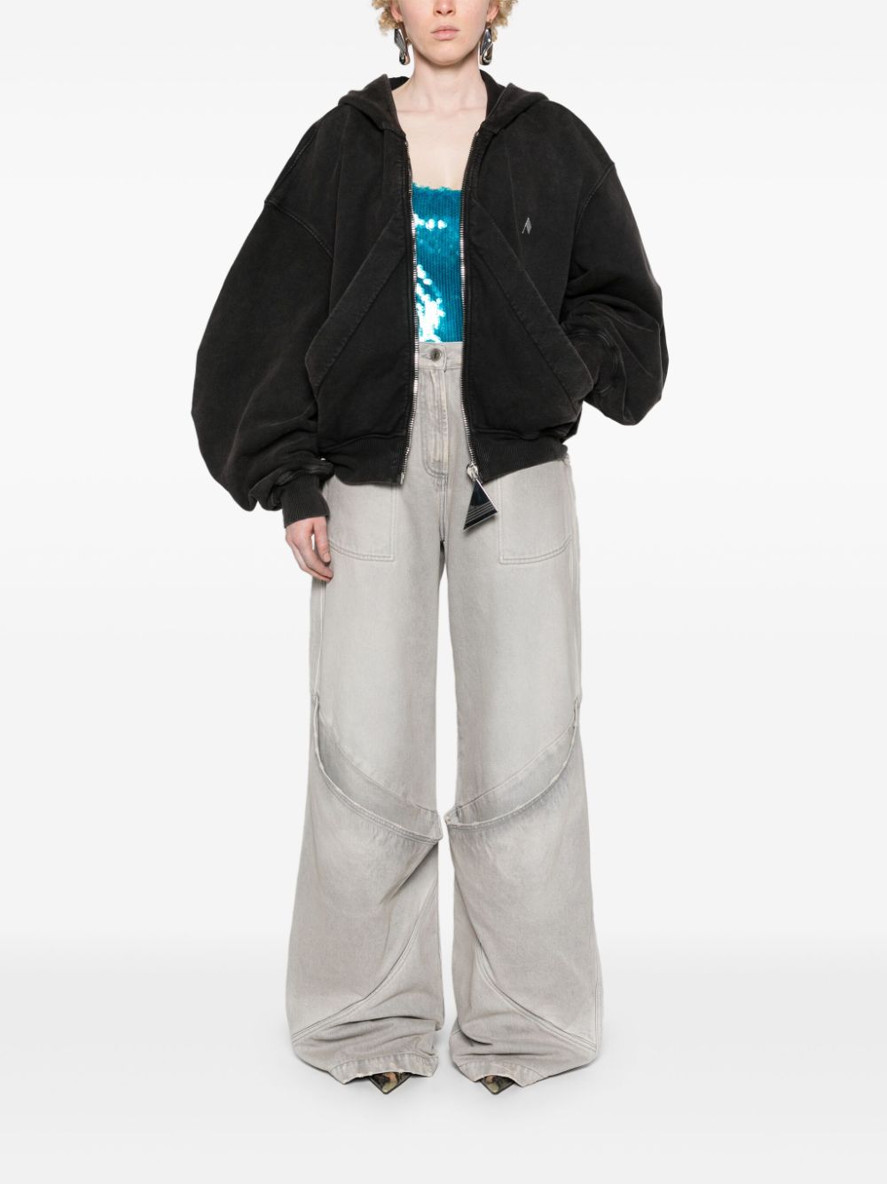 The Attico Wide-leg denim cotton jeans