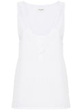 Saint Laurent semi-sheer Henley Tank Top