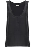 Saint Laurent Henley-neck silk tank top