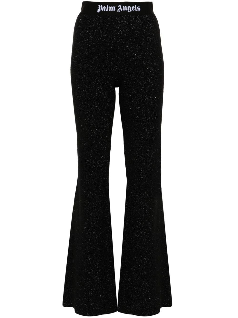 Palm Angels Logo lurex flared trousers