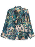Pierre Louis Mascia English rear vents straight hem Printed silk jacket