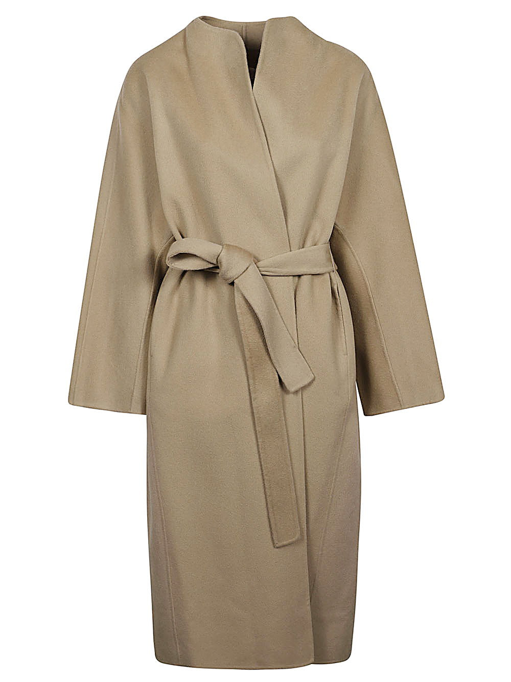 Sandbeige Wool midi coat