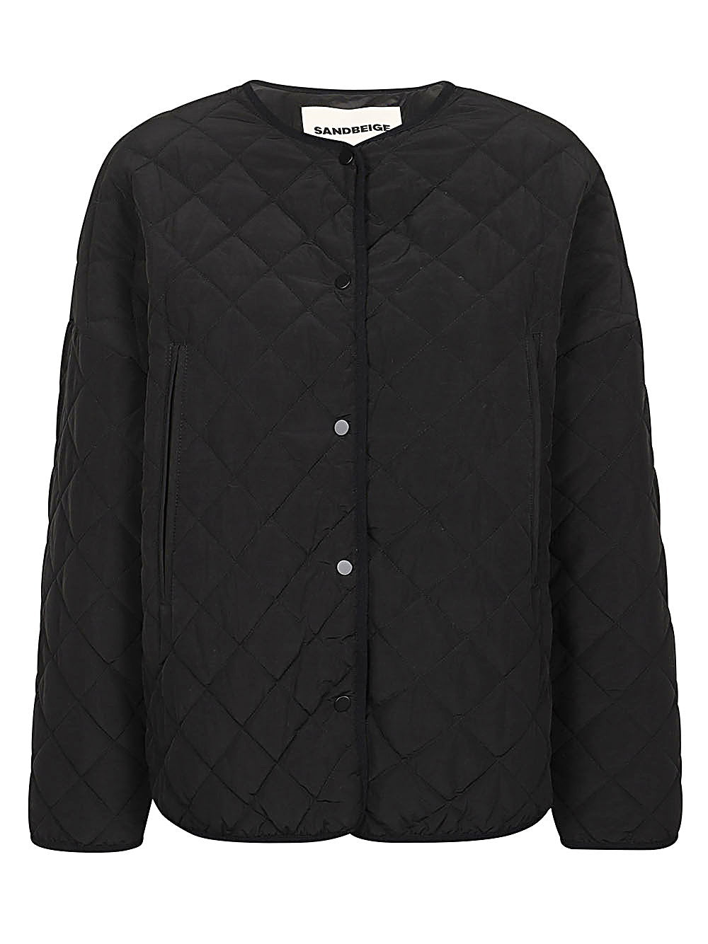 Sandbeige Nylon quilted jacket