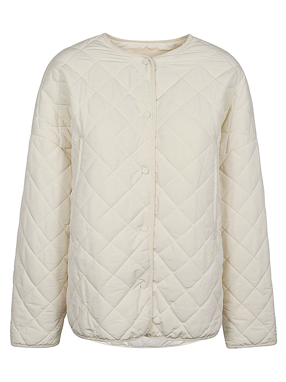 Sandbeige Quilted nylon jacket