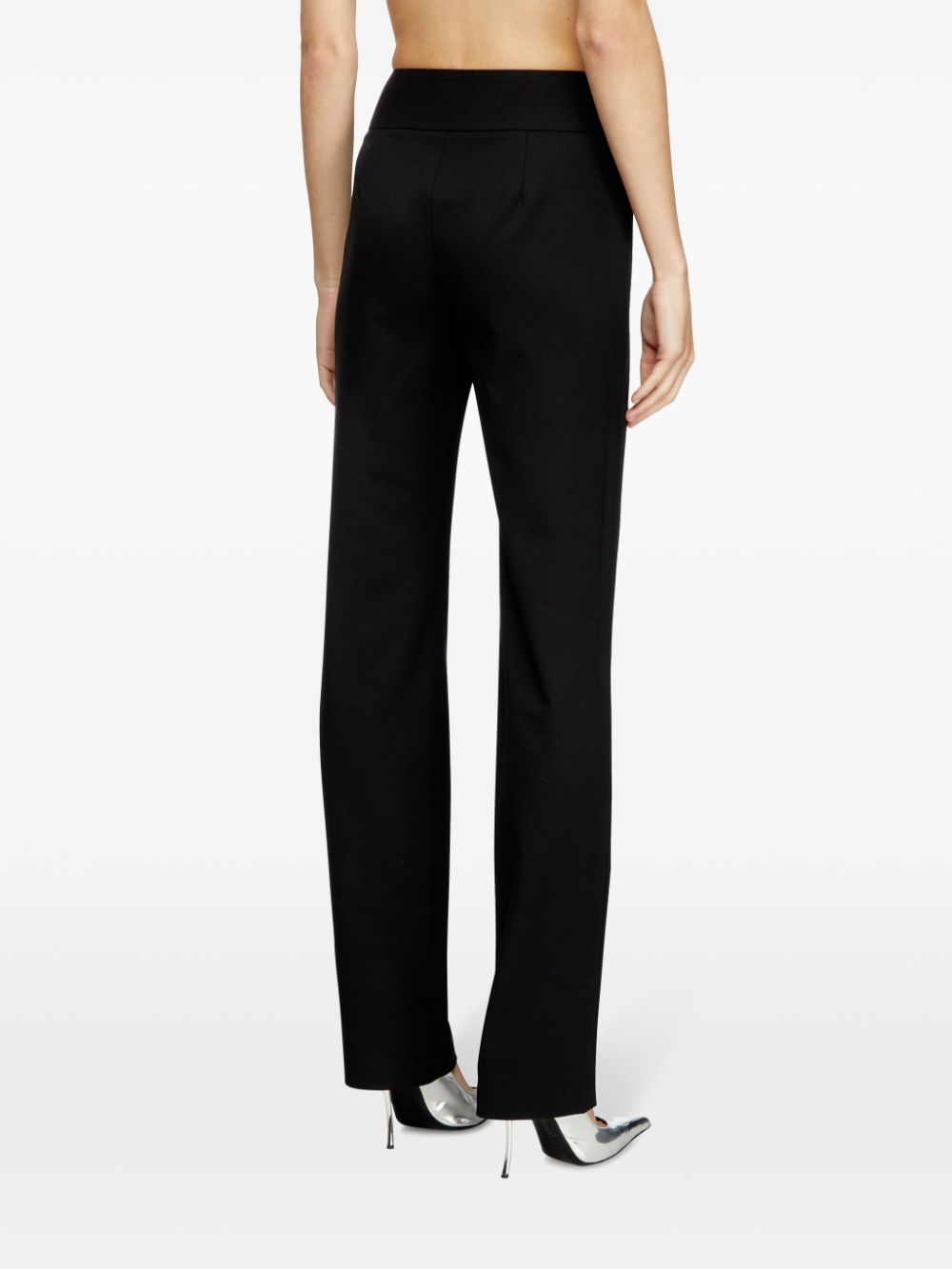 Diesel Oval D logo plaque high-waisted Wool blend trousers