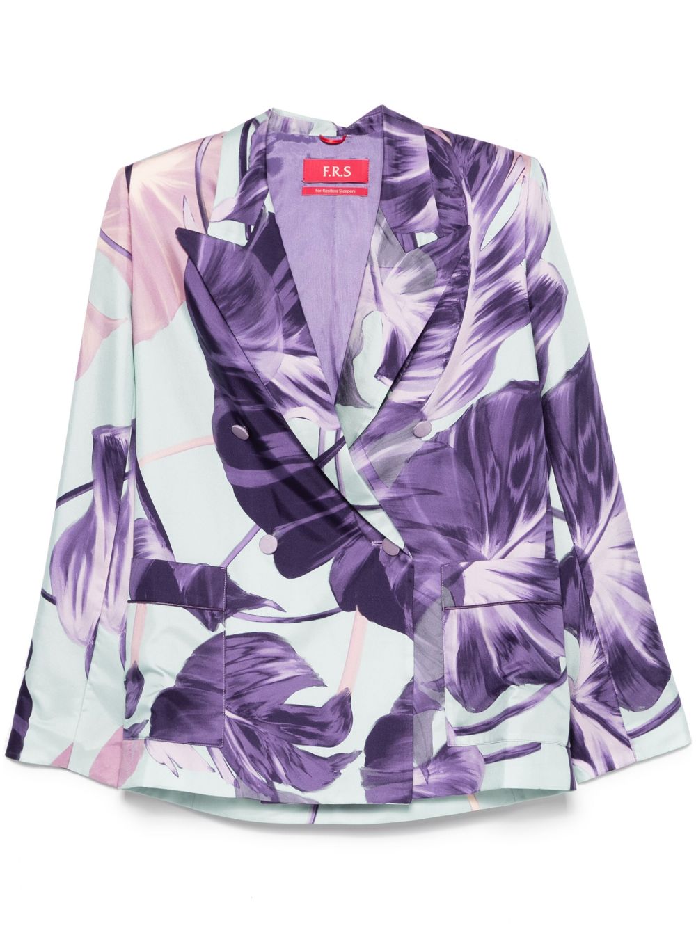 F.R.S . Printed silk double-breasted jacket