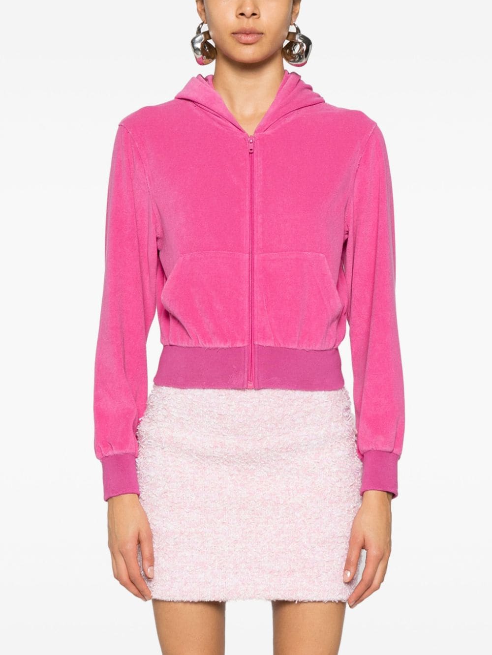 Balenciaga Rhinestone-logo zipped hoodie
