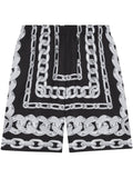 Versace Medusa Chains Silk Shorts