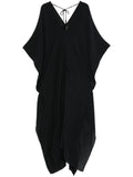 Taller Marmo Pre V-neck half-length sleeves V-back Rio Maggiore kaftan dress