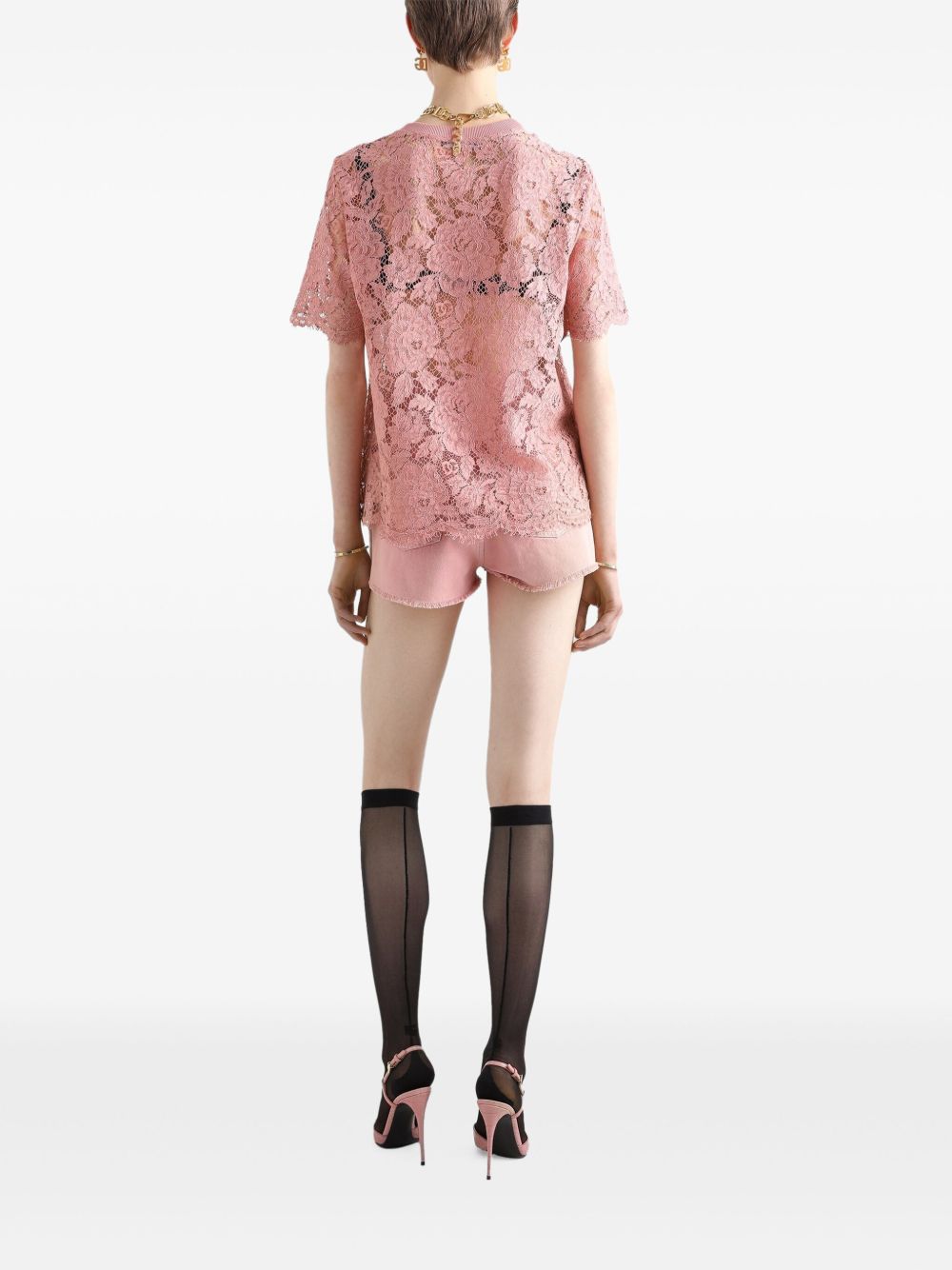 Dolce & Gabbana corded lace short sleeved T-shirt