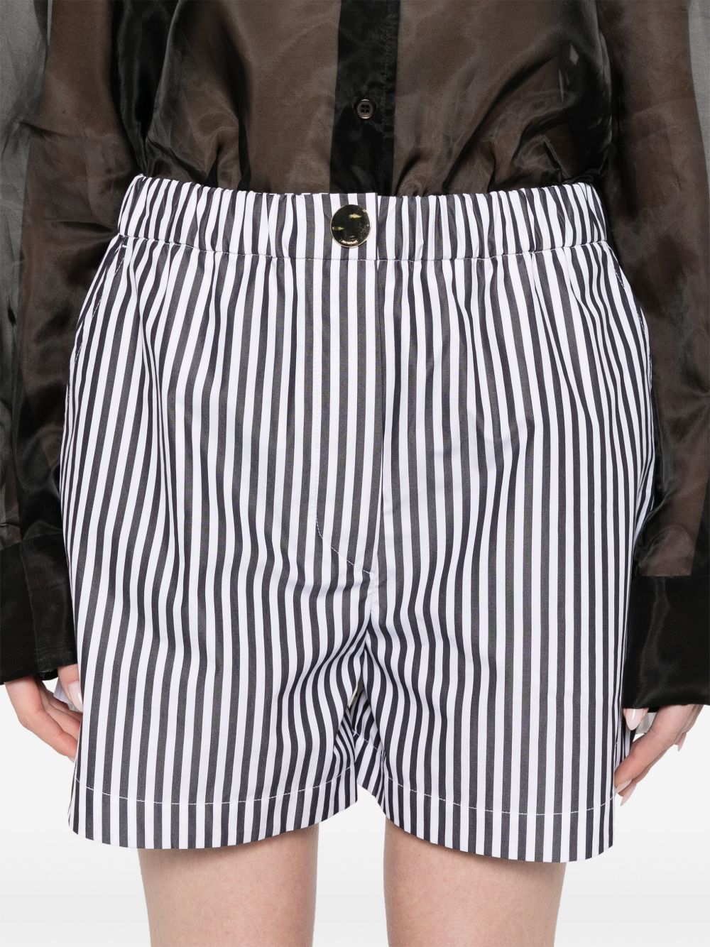 Sportmax Striped cotton shorts