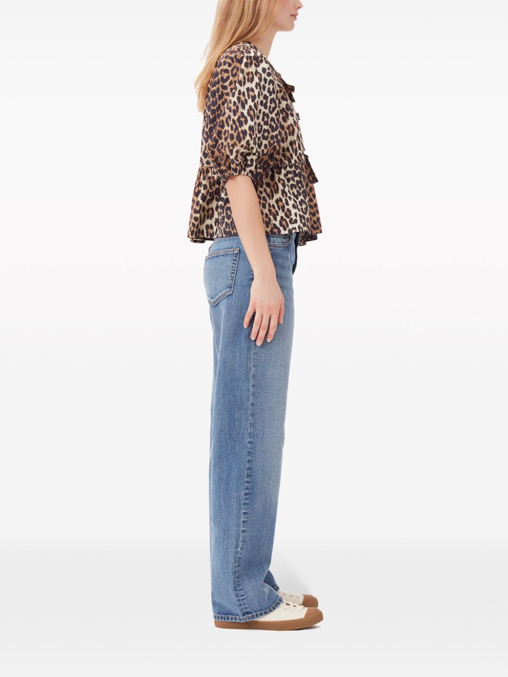 Ganni Conscious Criteria page Organic cotton peplum top