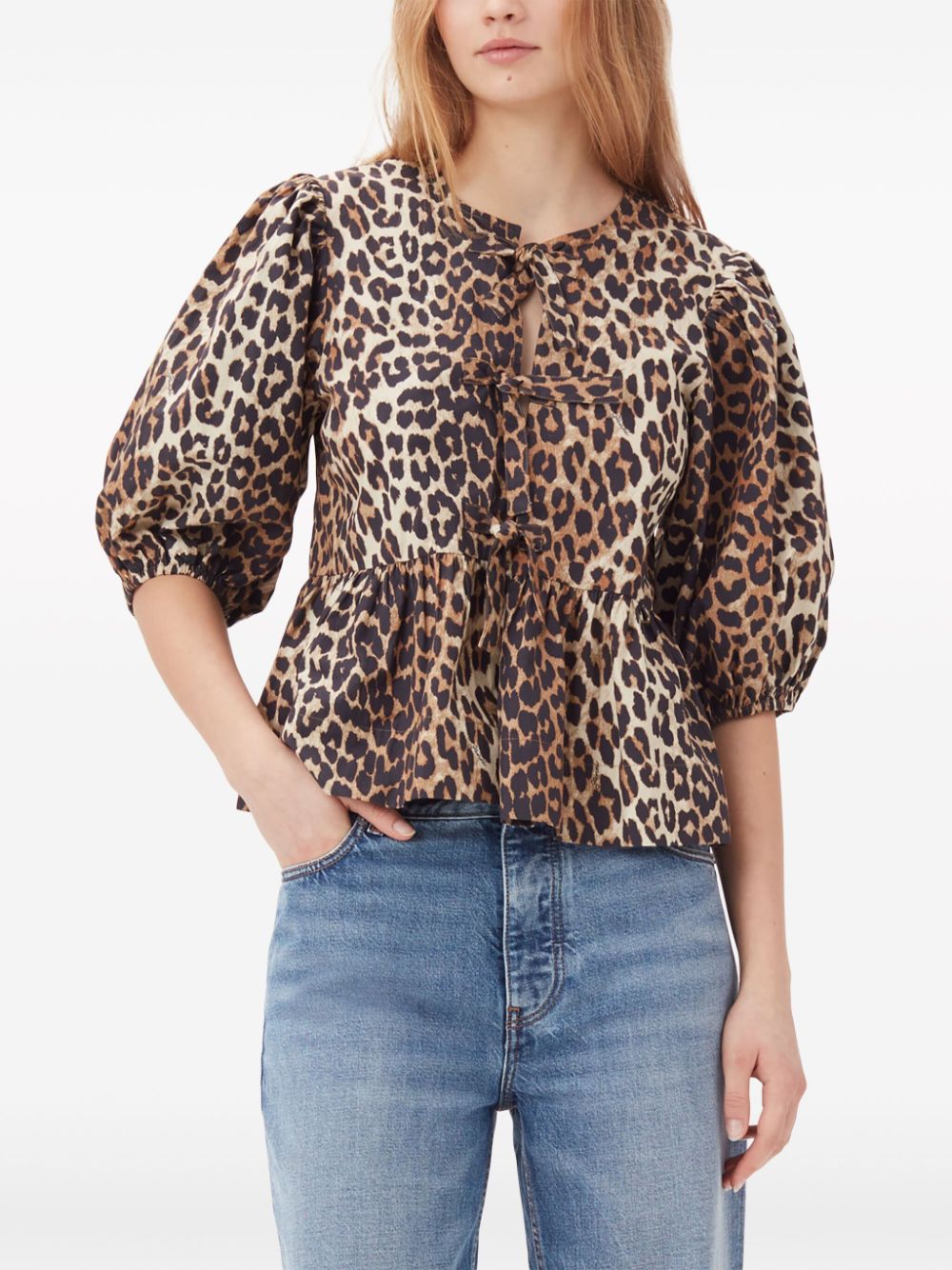 Ganni Conscious Criteria page Organic cotton peplum top