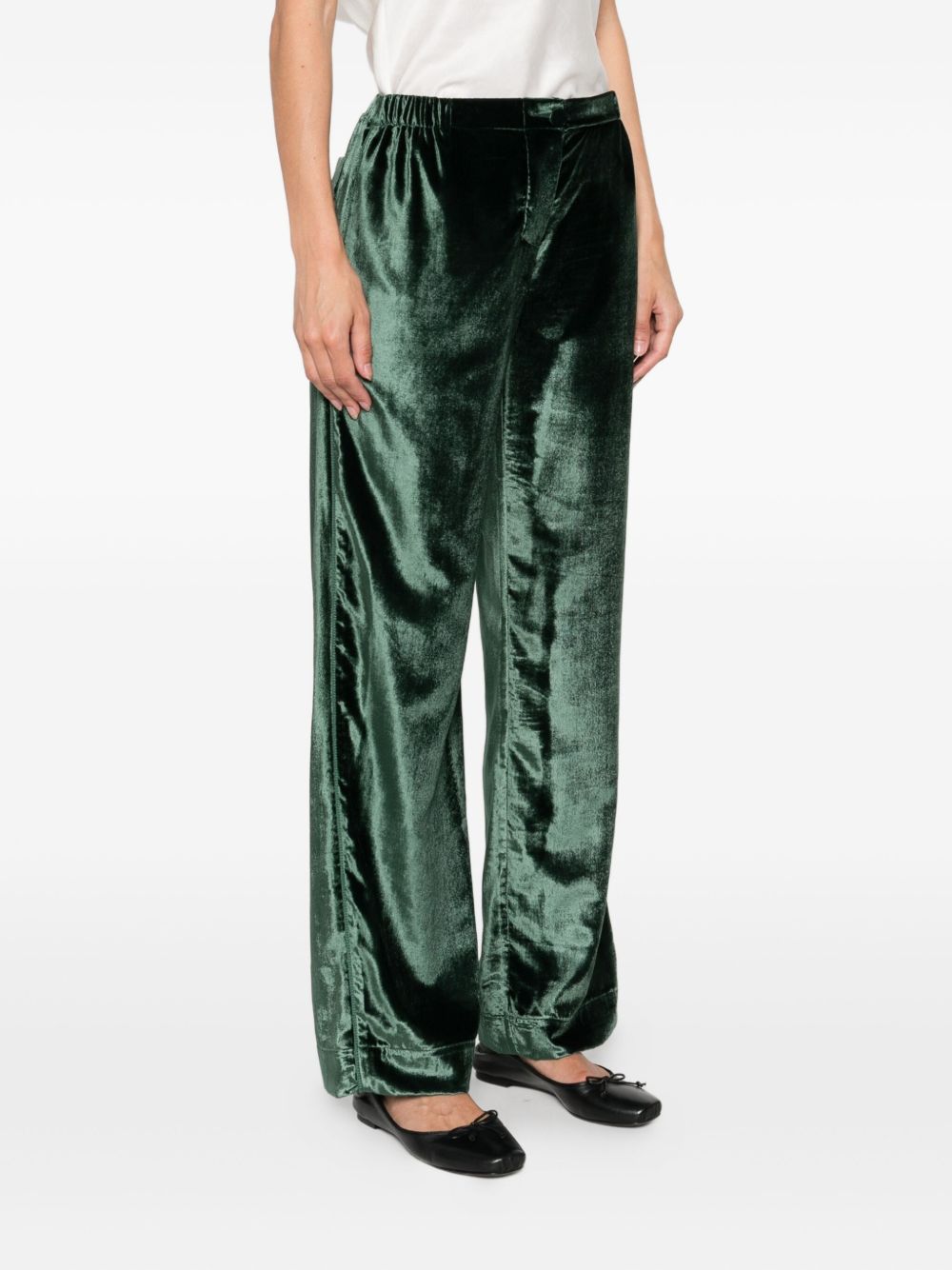 F.R.S . Velvet high-waisted trousers