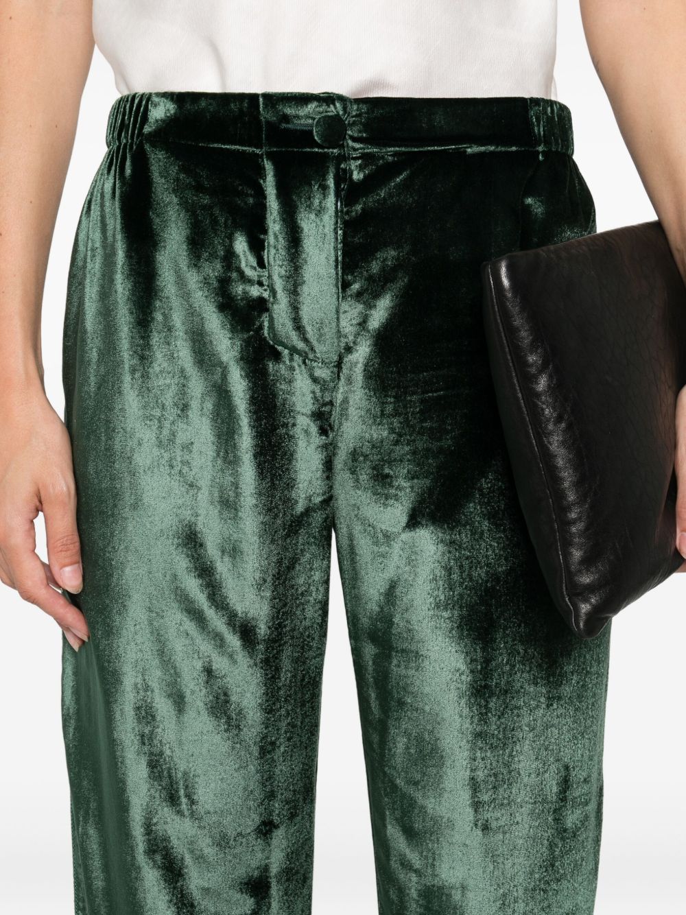 F.R.S . Velvet high-waisted trousers