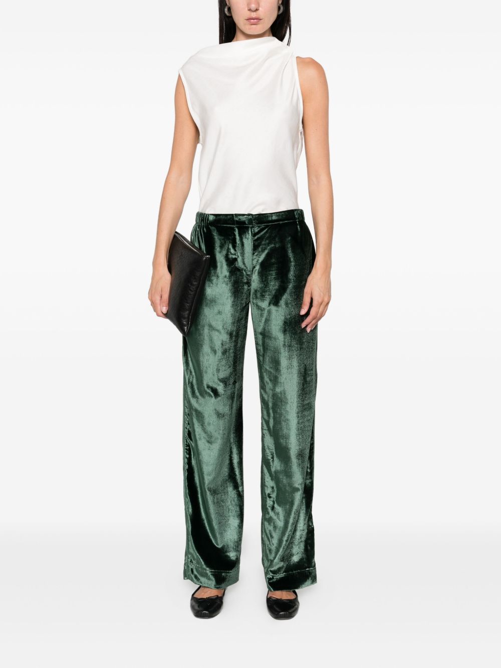 F.R.S . Velvet high-waisted trousers