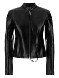Courreges Pre Vinyl biker jacket