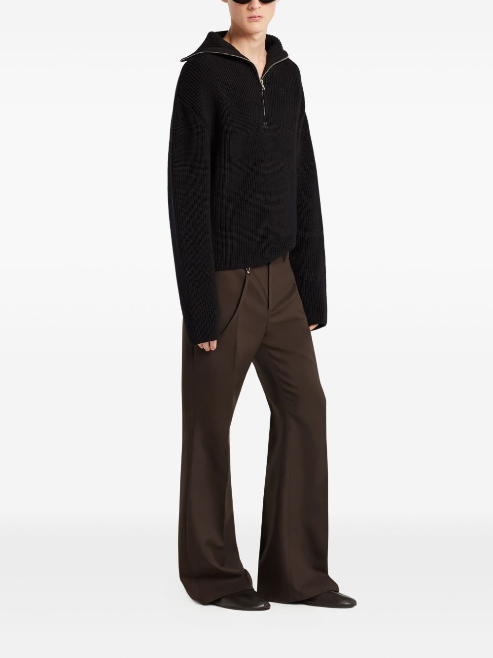 Courreges Pre Zipped wool sweater